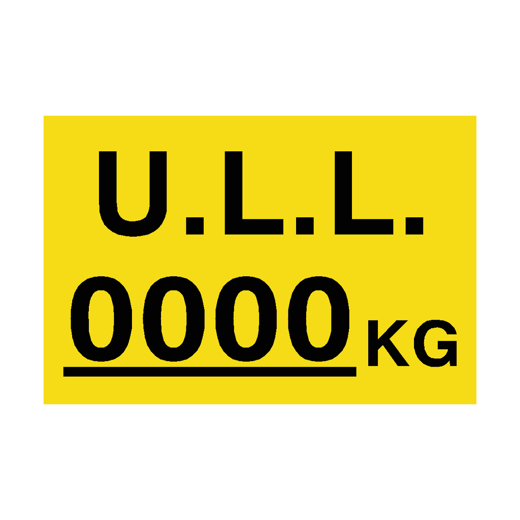 U.L.L Sign Kg Yellow Custom Weight