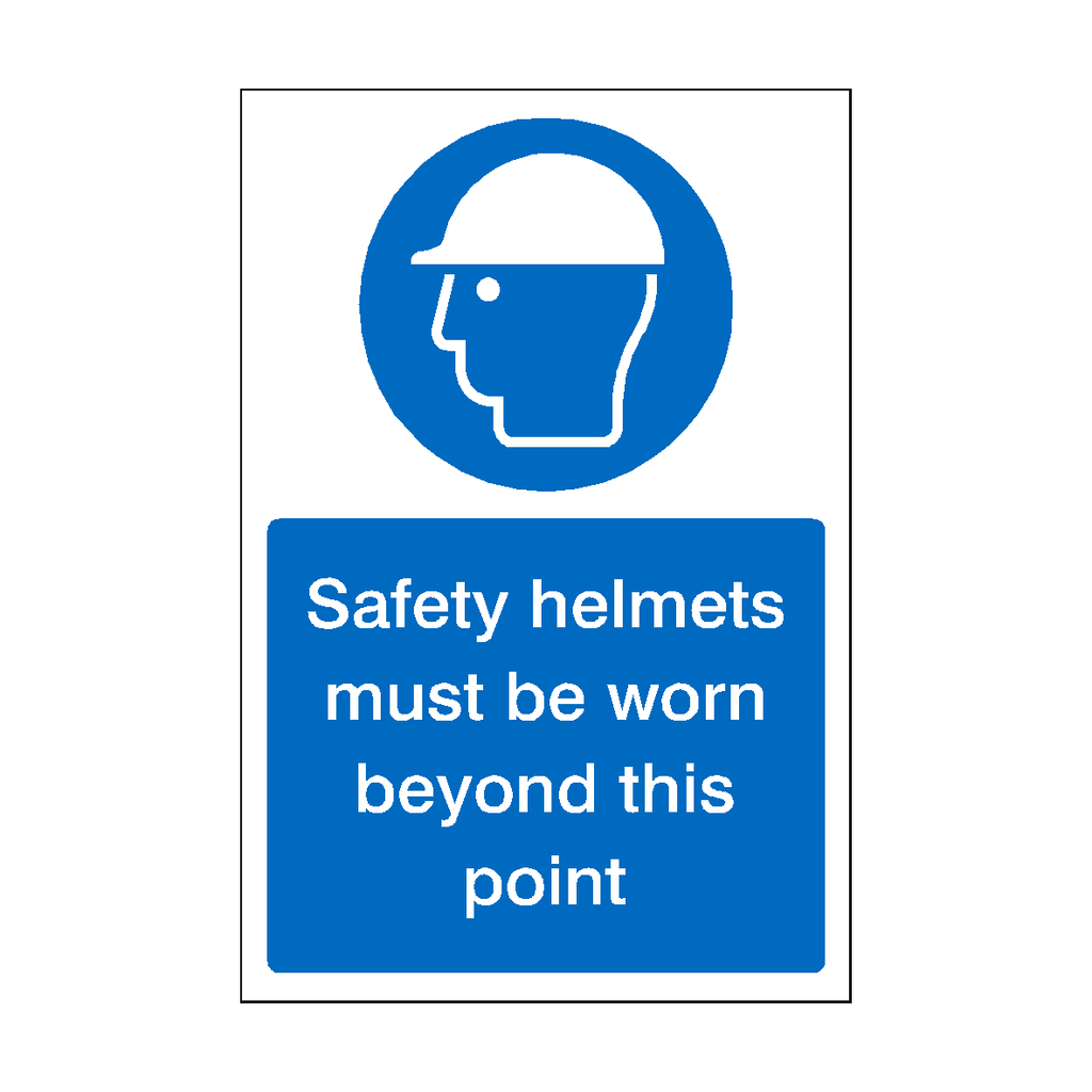 Safety Helmets Must Be Worn Beyond This Point Sign | Safety-Label.co.uk