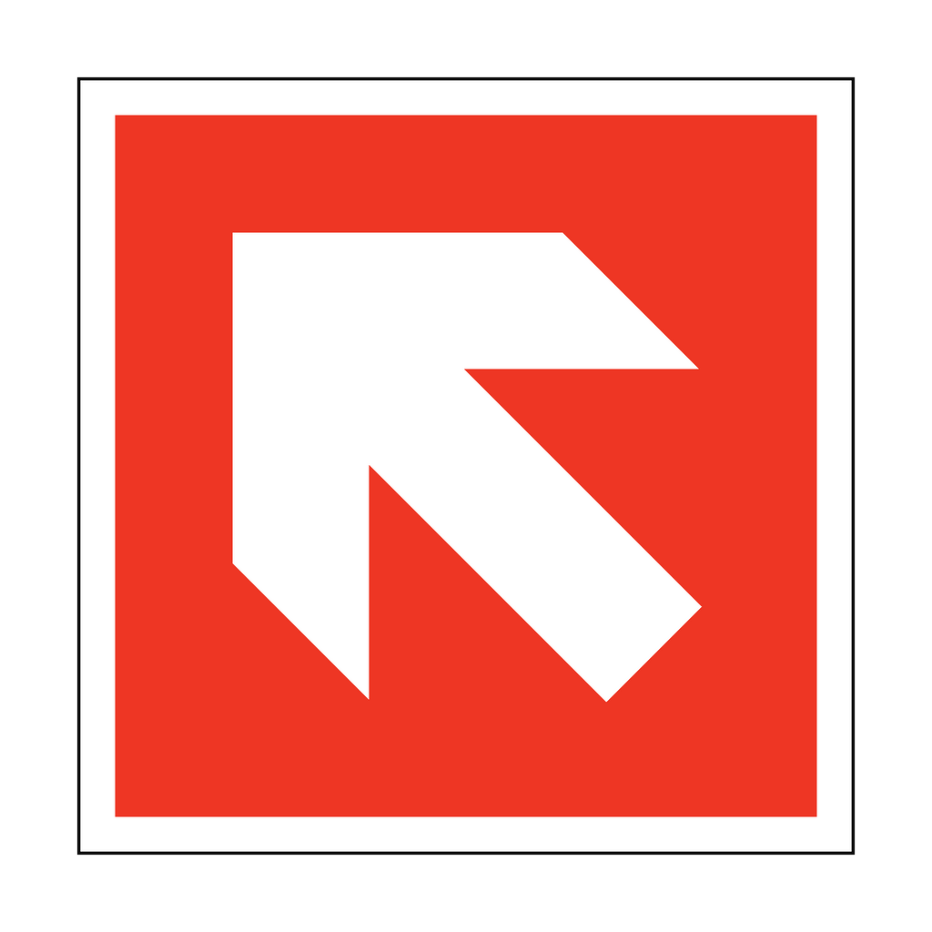 Arrow Safety Sign Up Left | Safety-Label.co.uk