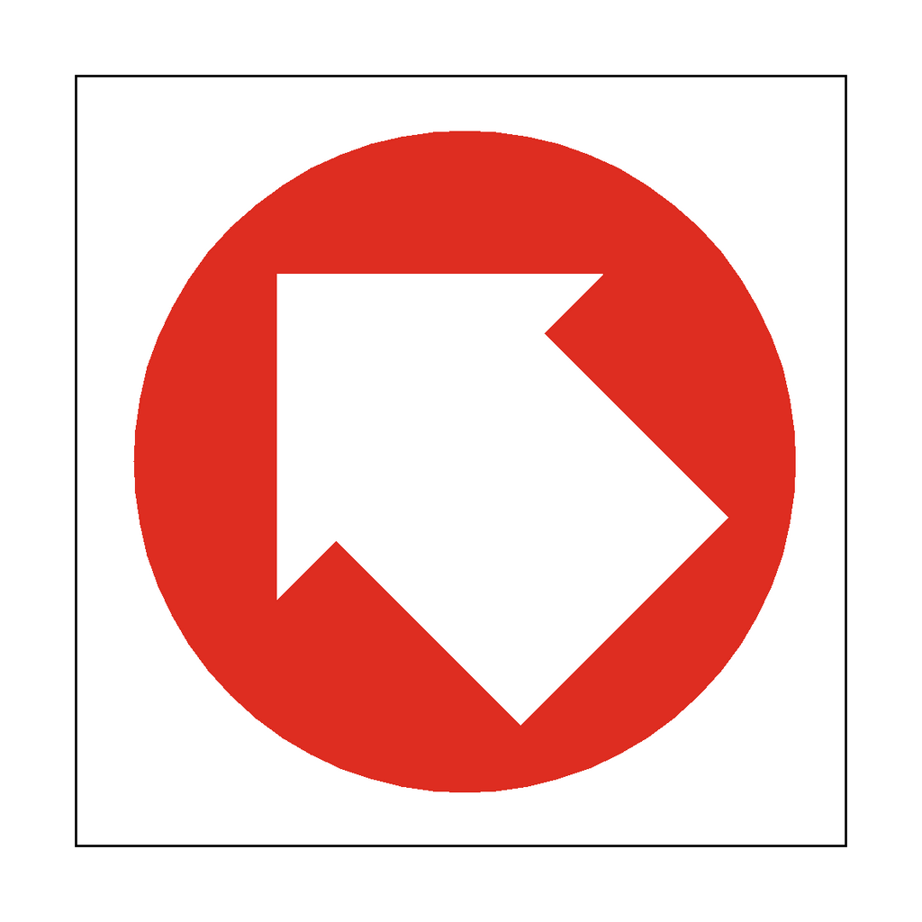 Fire Arrow Up Left Symbol Safety Sticker | Safety-Label.co.uk