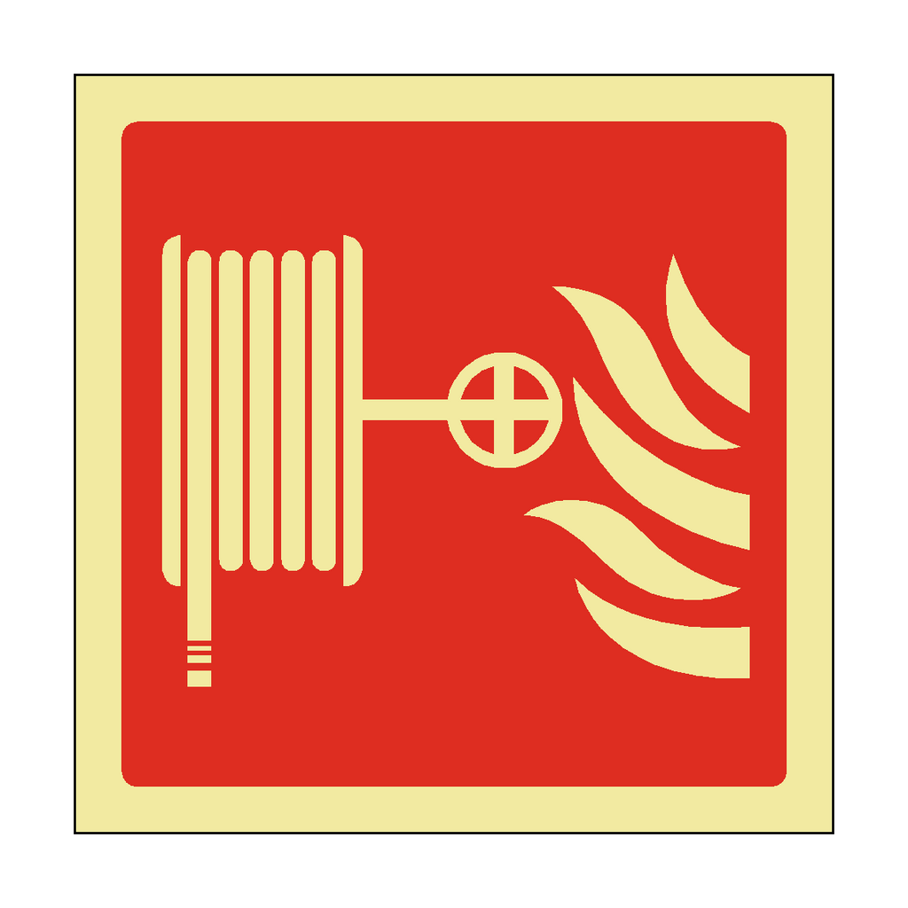 Photoluminescent Fire Hose Symbol Safety Sticker