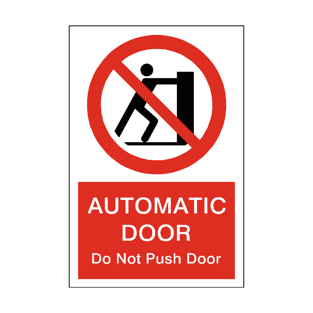 Prohibition Pushing Automatic Door Do Not Push Door Sticker