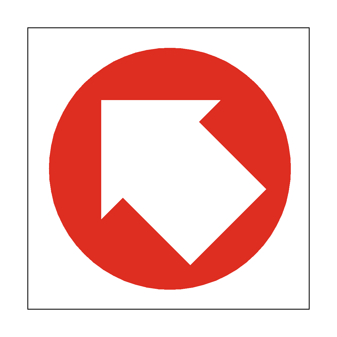 Fire Arrow Up Left Symbol Safety Sign