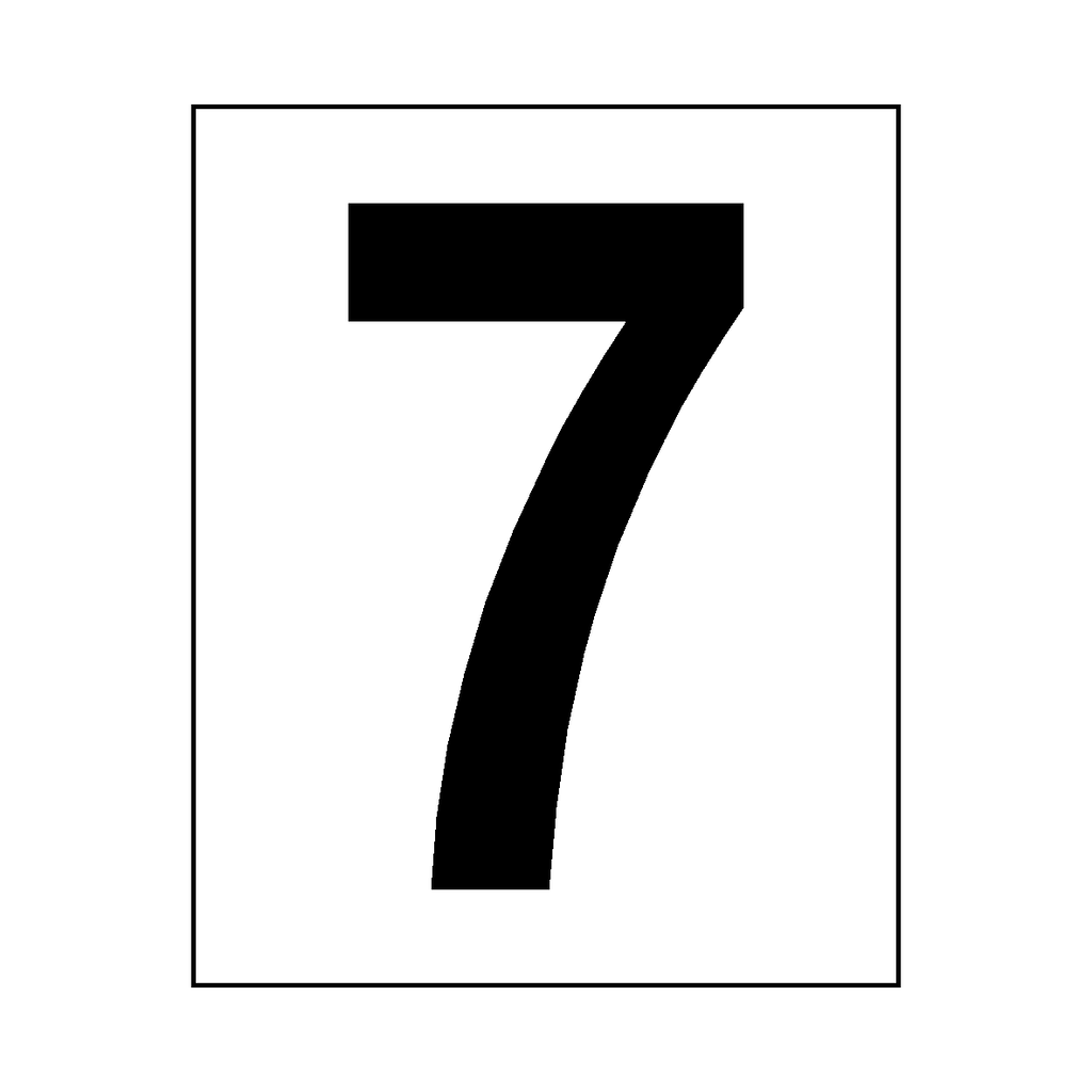 Number 7 Sign Black