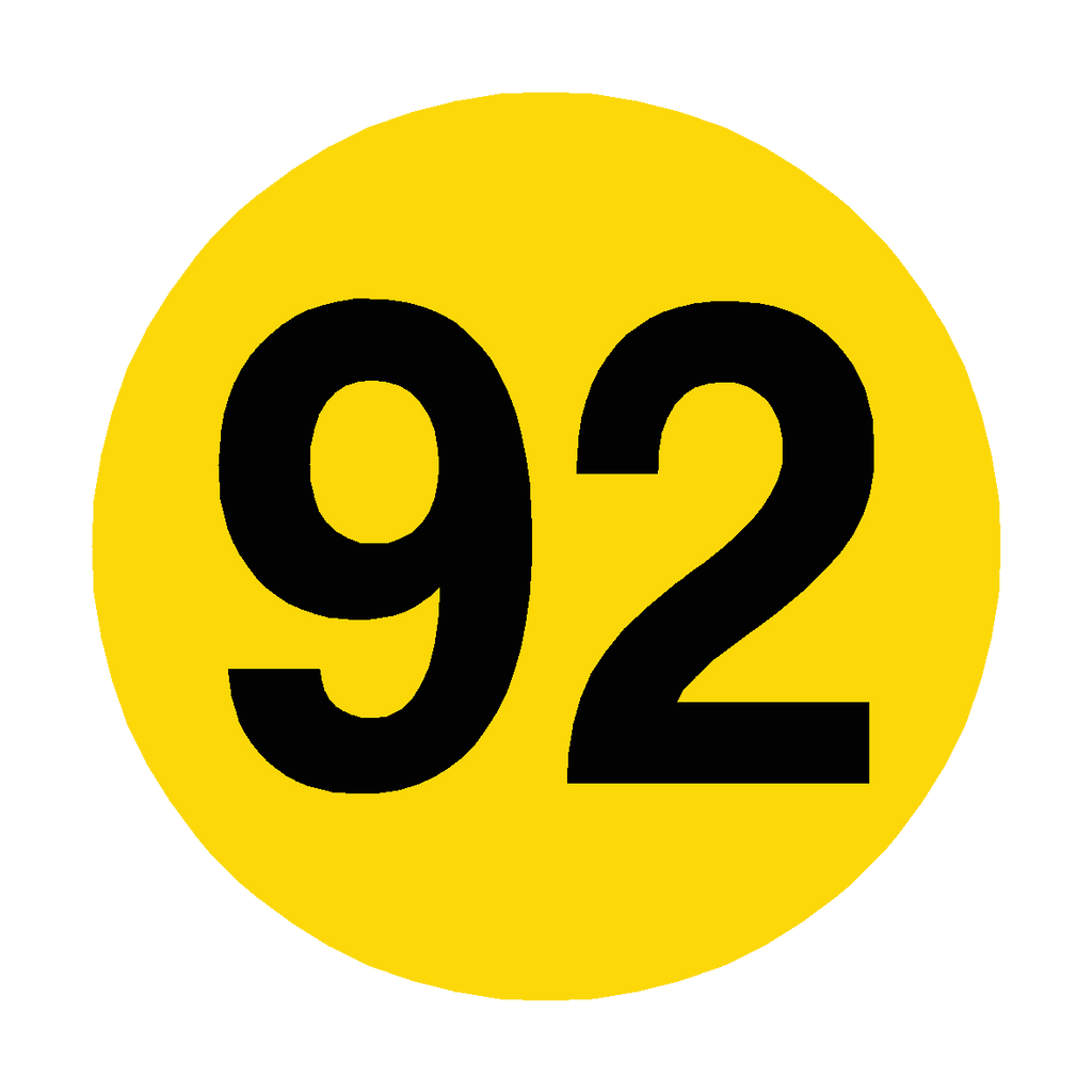 Number 92 Floor Marker | Safety-Label.co.uk