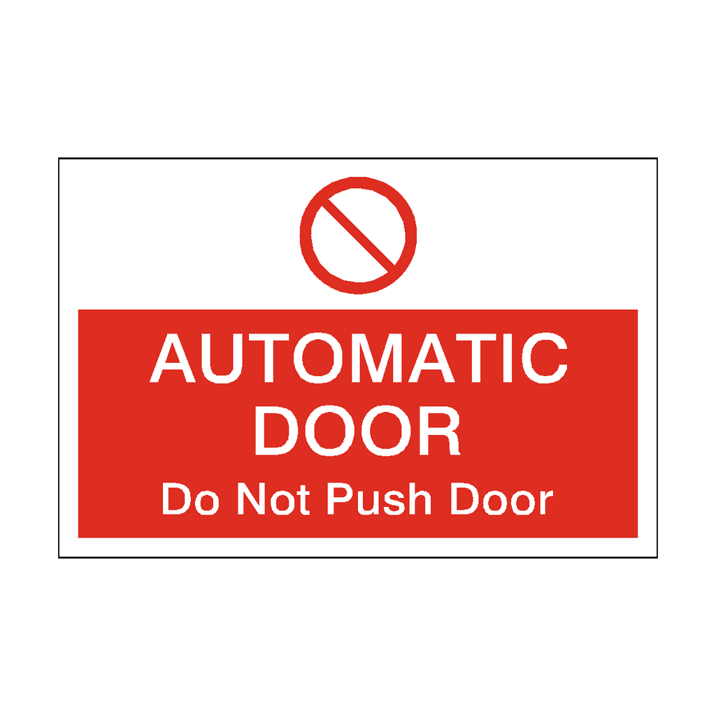 Prohibition Landscape Automatic Door Do Not Push Door Sticker
