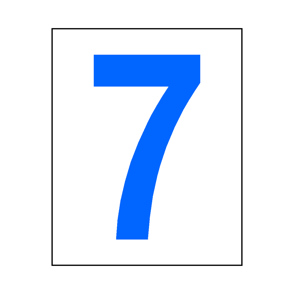 Number 7 Sign Blue | Safety-Label.co.uk