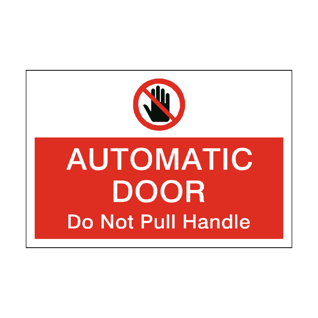 Prohibition Hand Landscape Automatic Door Do Not Pull Handle Sticker