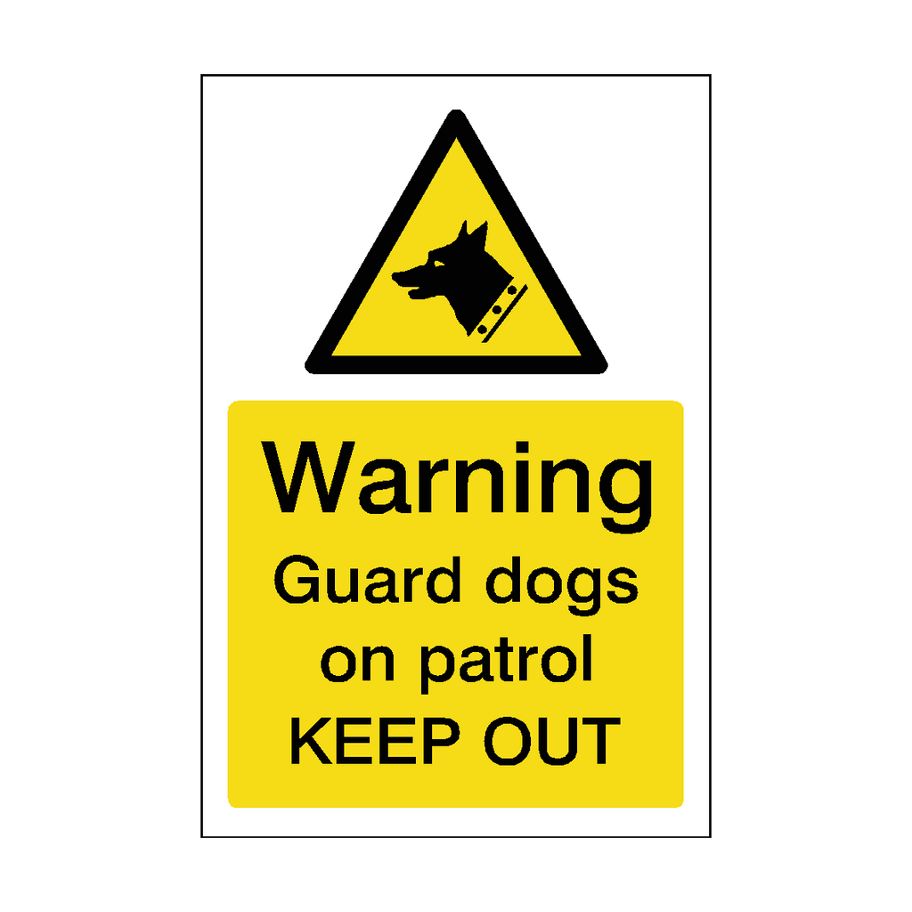 Guard Dogs On Patrol Sticker | Safety-Label.co.uk