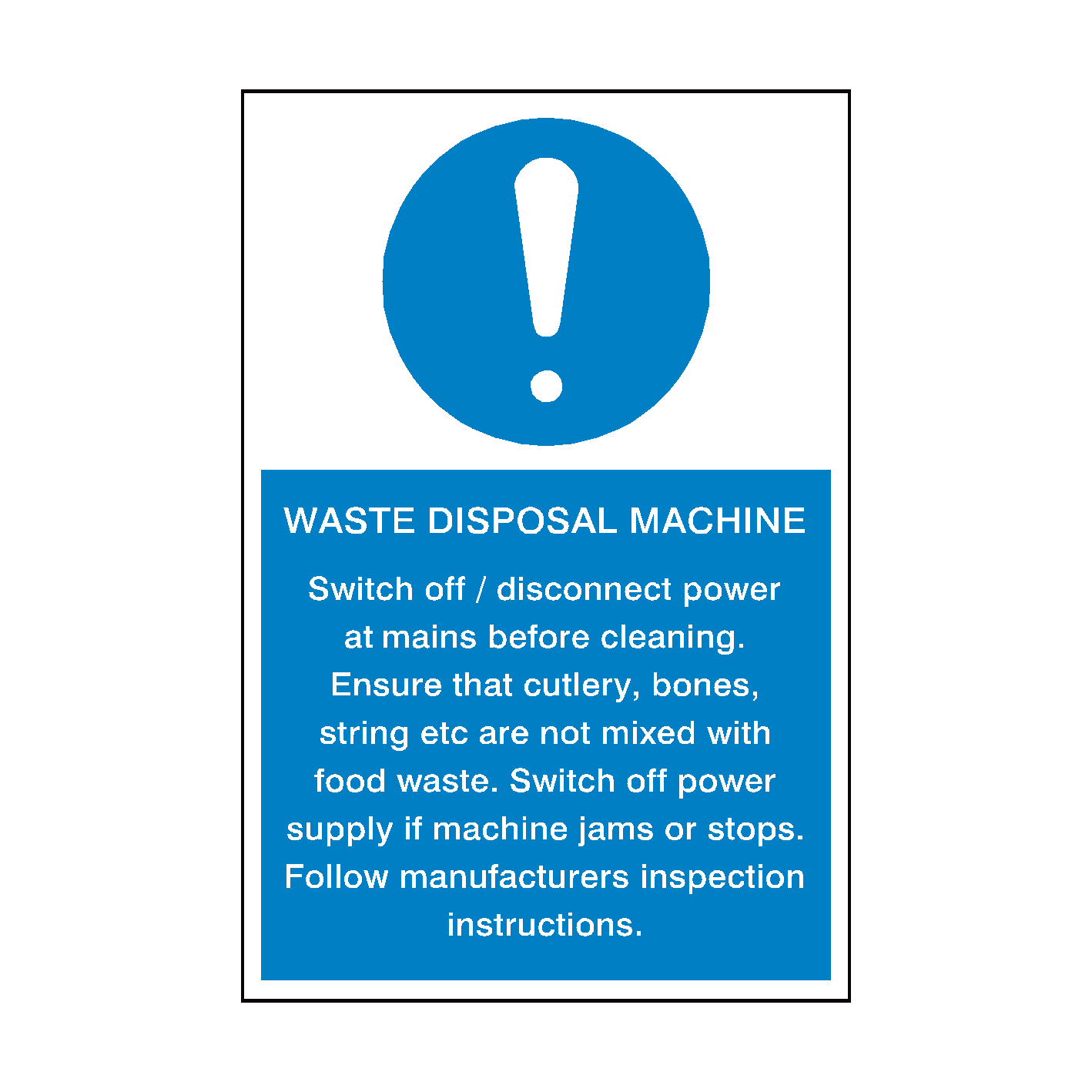 Waste Disposal Machine Mandatory Sticker | Safety-Label.co.uk