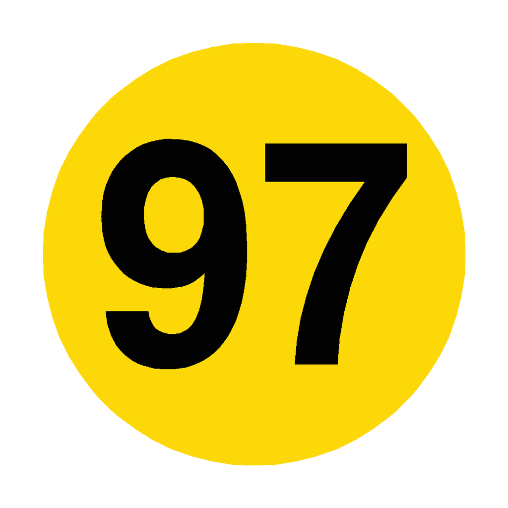 97 Code Number 97 Floor Marker | Safety-Label.co.uk