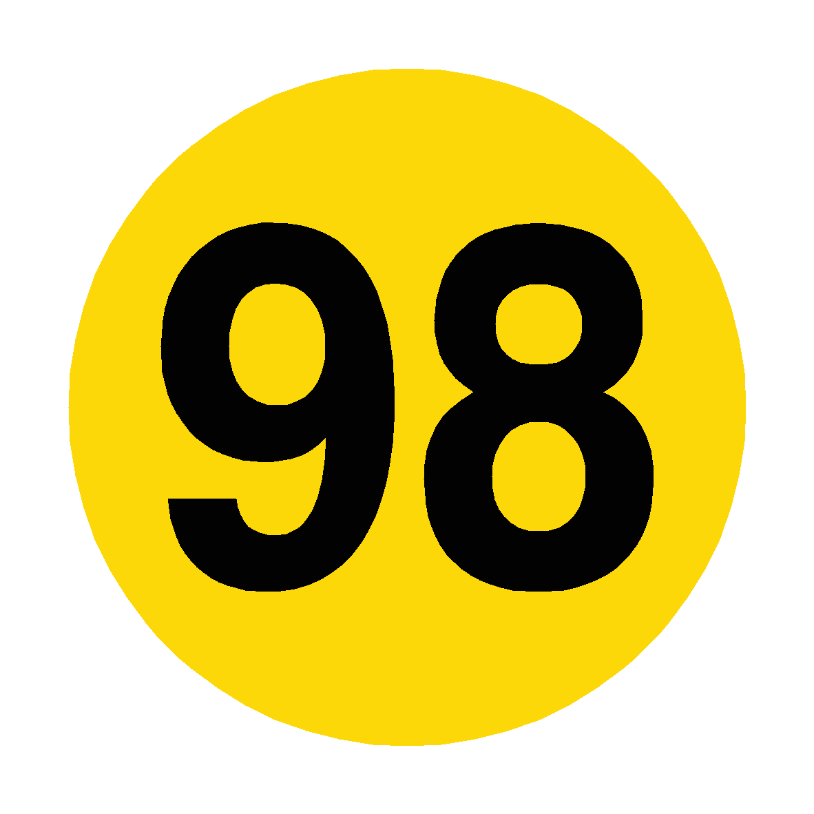 Number 98 Floor Marker | Safety-Label.co.uk