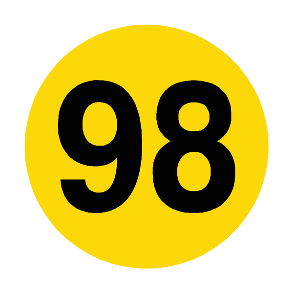 Number 98 Floor Marker | Safety-Label.co.uk