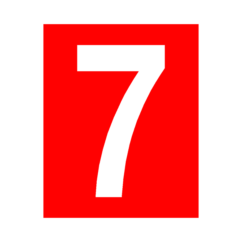 Red Number 7 Sign | Safety-Label.co.uk