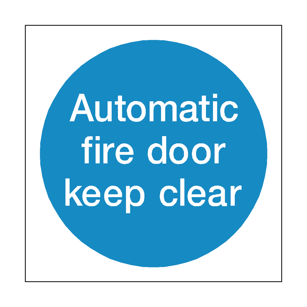 Automatic Fire Door Keep Clear Sticker | Safety-Label.co.uk