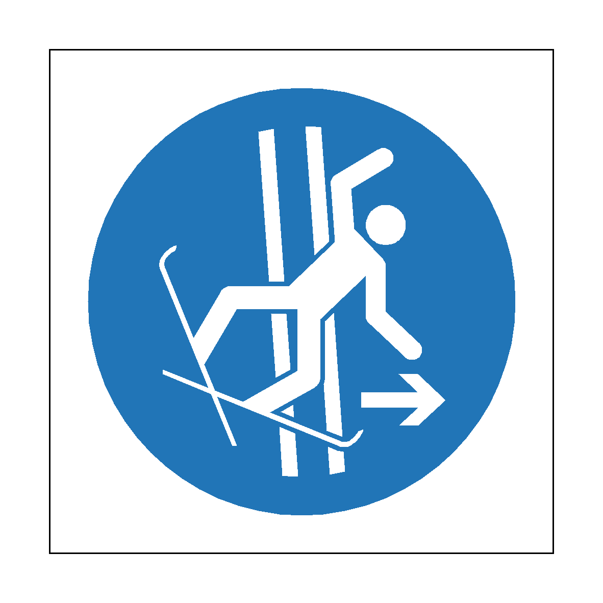 Immediately Leave Tow-Track After Fall Symbol Sign