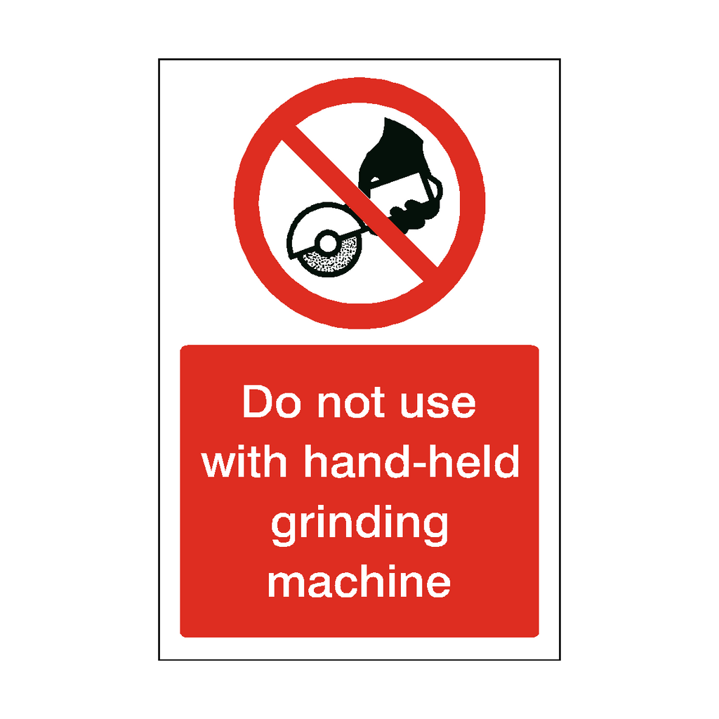 Handheld Grinding Machine Sticker | Safety-Label.co.uk
