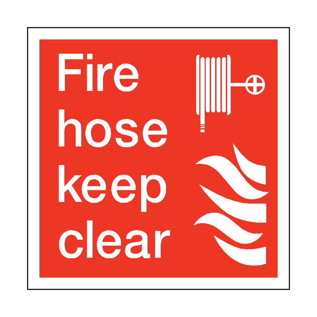 Fire Hose Keep Clear Square Sign | Safety-Label.co.uk