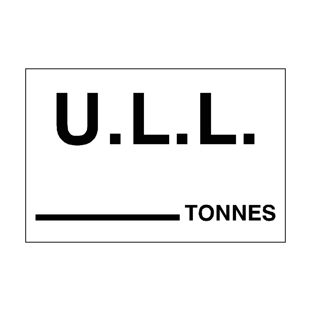U.L.L Sticker Tonnes White