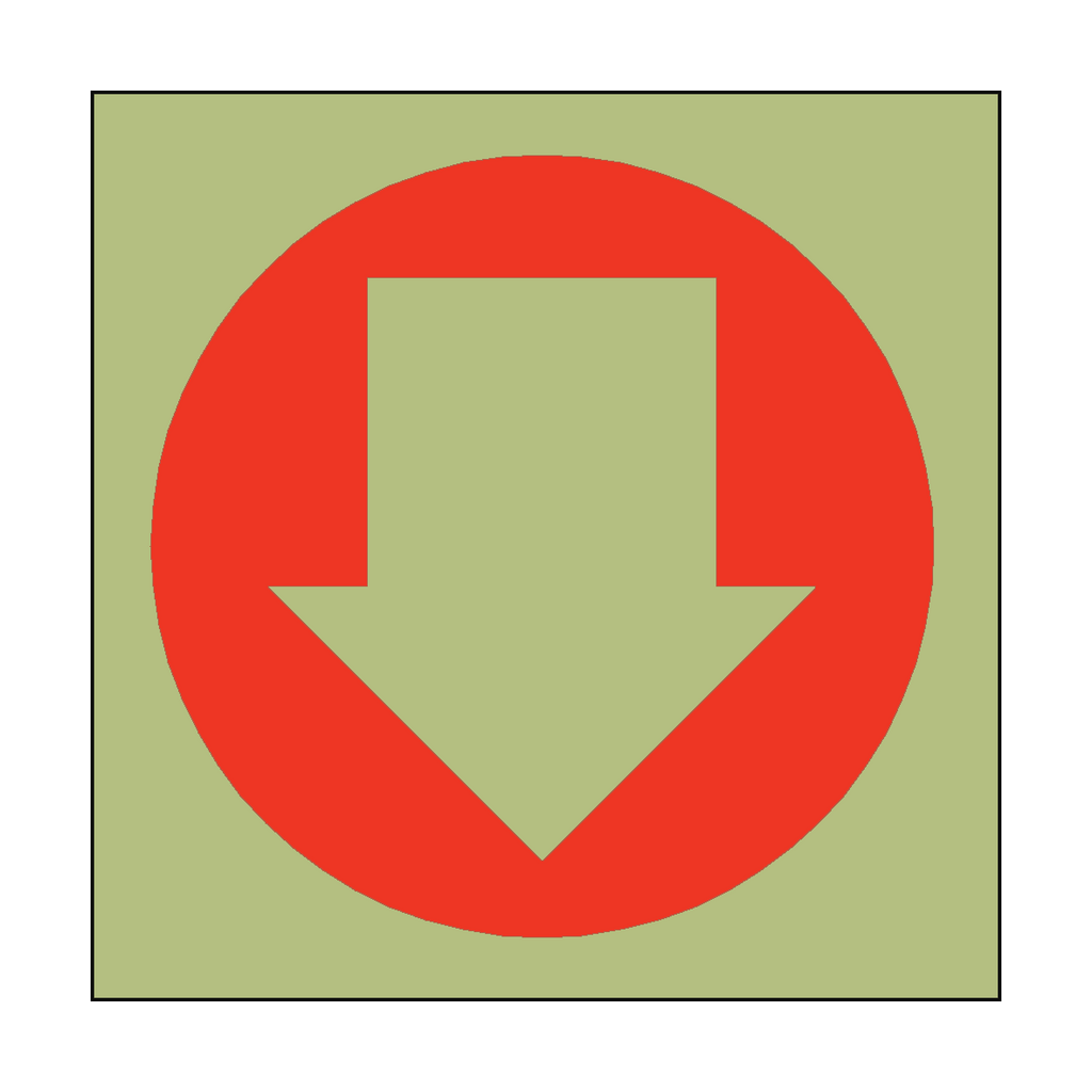 Photoluminescent Arrow Sticker Down | Safety-Label.co.uk