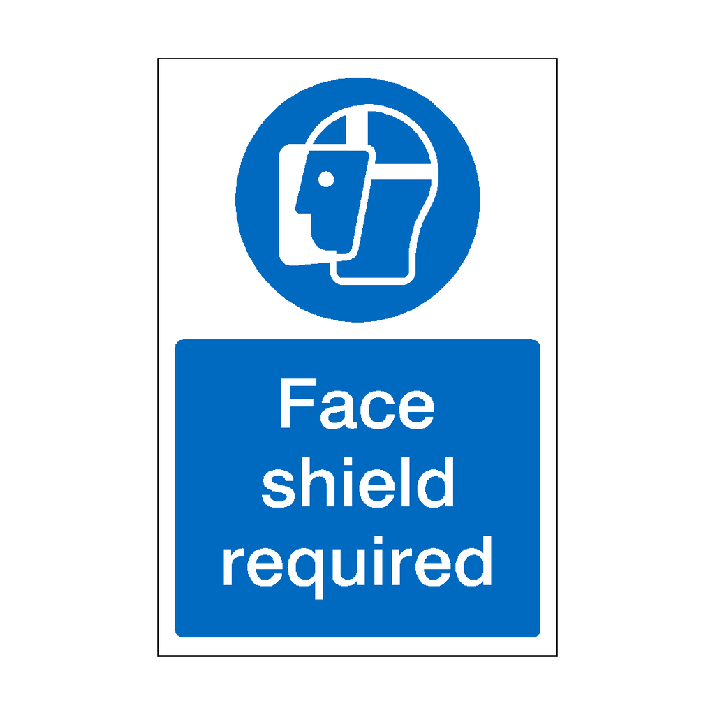 Requisite Sign Face Shield Required Sign | Safety-Label.co.uk