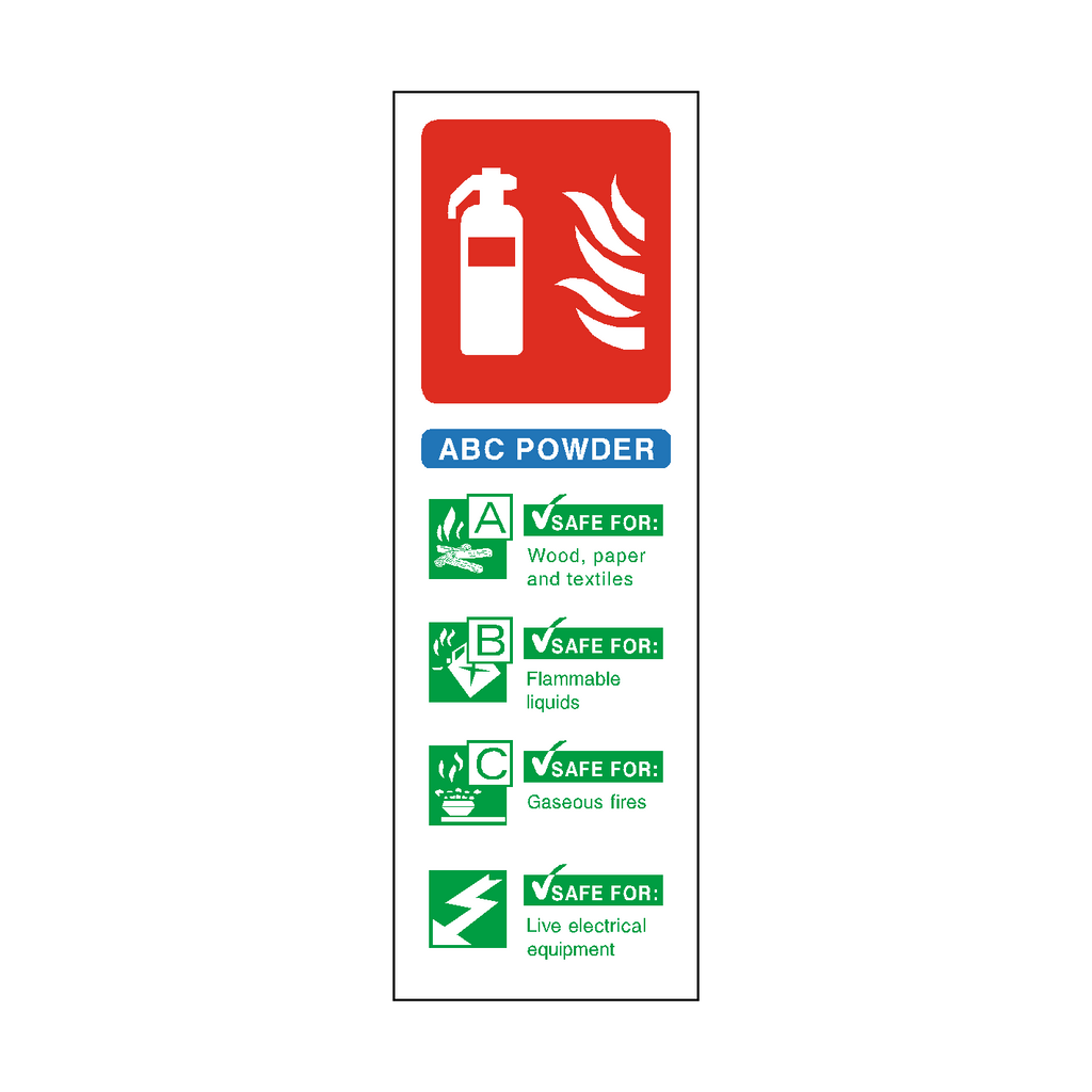 ABC Powder Fire Extinguisher Sticker | Safety-Label.co.uk