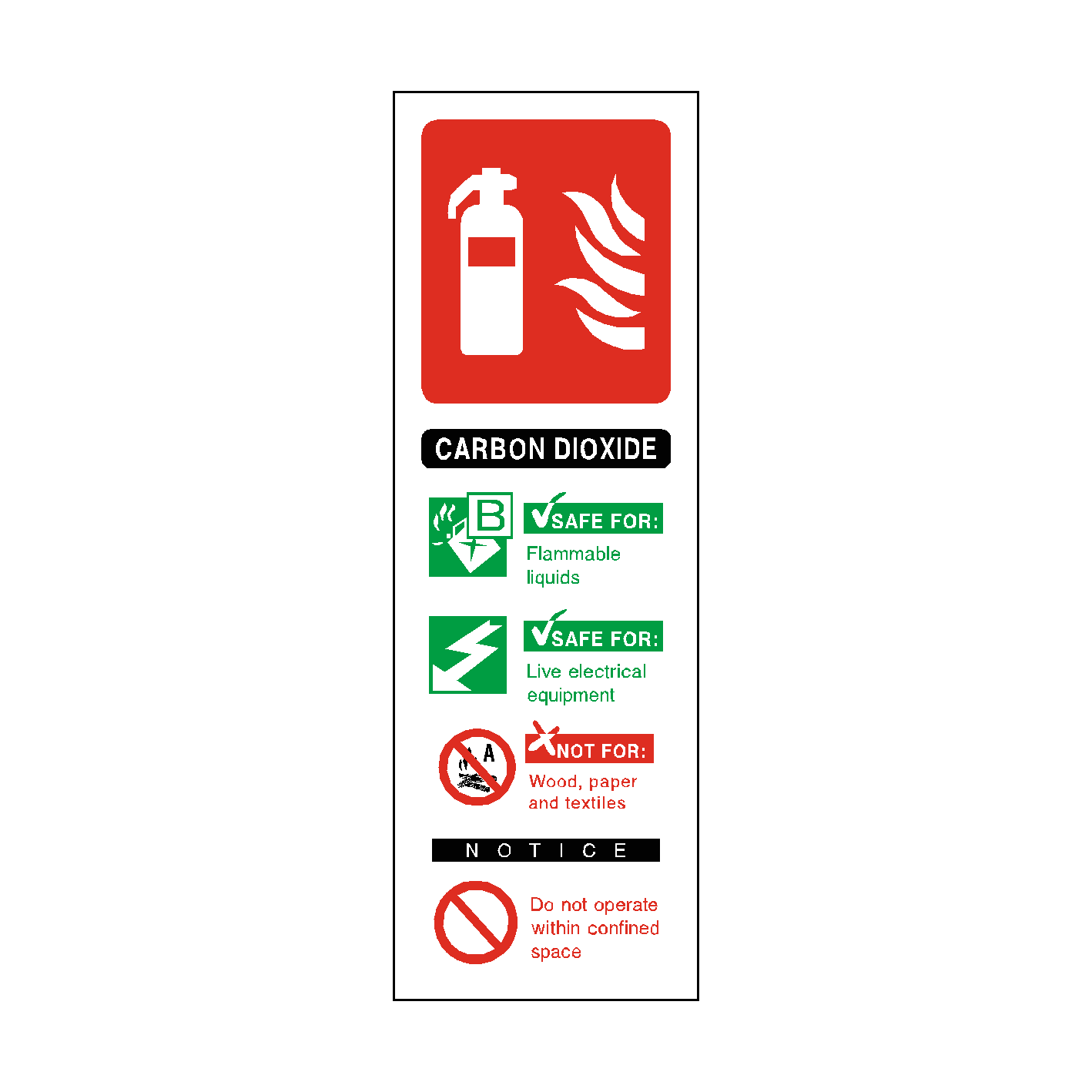 Carbon Dioxide Fire Extinguisher Sticker