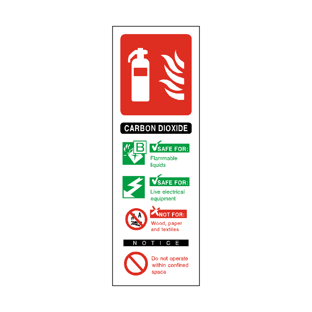 Carbon Dioxide Fire Extinguisher Sign | Safety-Label.co.uk