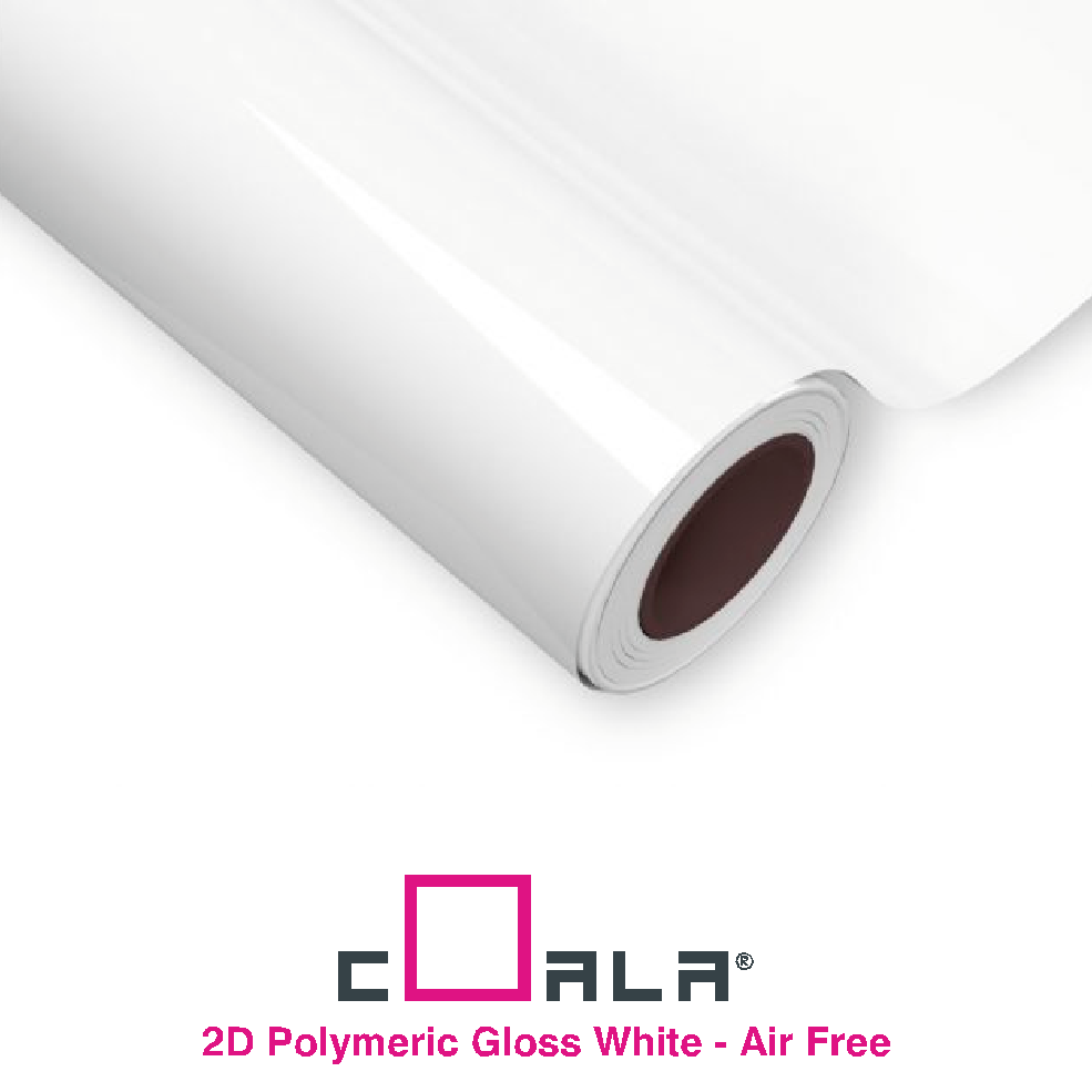 1370mm Coala 2D Air Free Gloss White Polymeric Block Out Vinyl | Safety-Label.co.uk