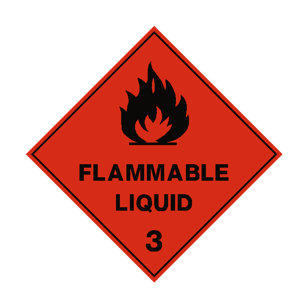 Flammable Liquid 3 Label - Pack of 10