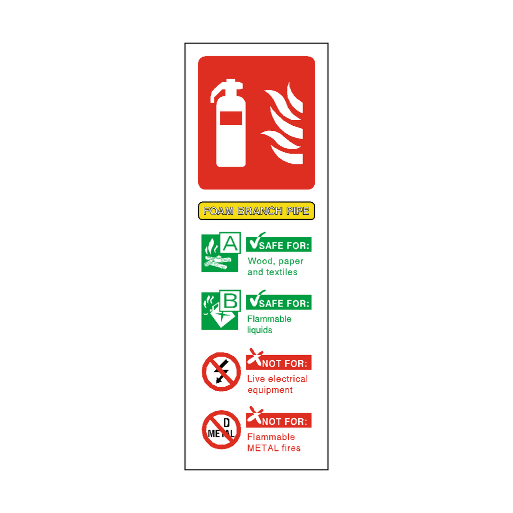 Foam Branch Pipe Extinguisher Sticker | Safety-Label.co.uk