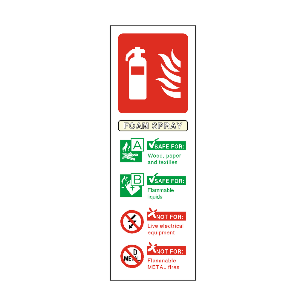Foam Spray Fire Extinguisher Sign | Safety-Label.co.uk