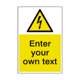 Electrical Safety Sign Custom Portrait | Safety-Label.co.uk