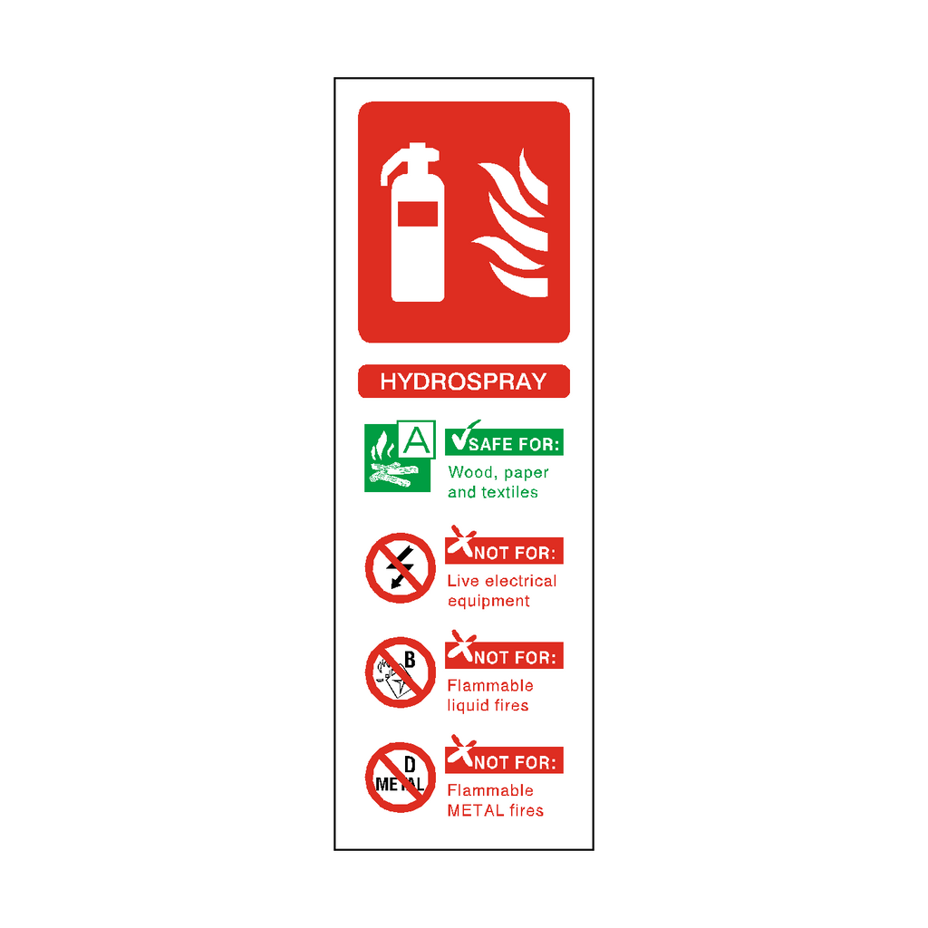 Hydrospray Fire Extinguisher Sign | Safety-Label.co.uk