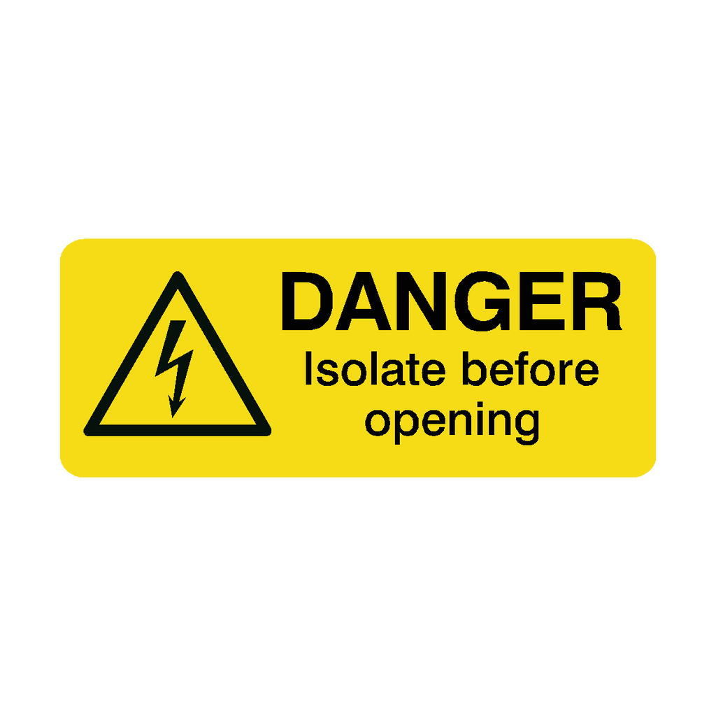 Isolate Signage Isolate Before Opening Labels Mini