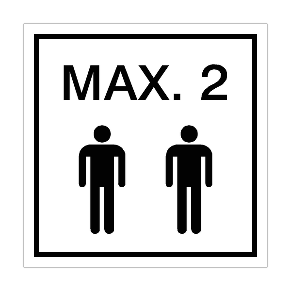 Max 2 Person Sticker | Safety-Label.co.uk