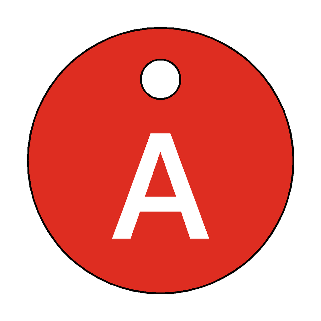 Traffolyte Red / White Letter A Valve Tag