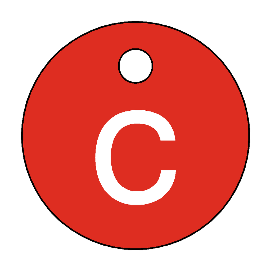 Traffolyte Red / White Letter C Valve Tag