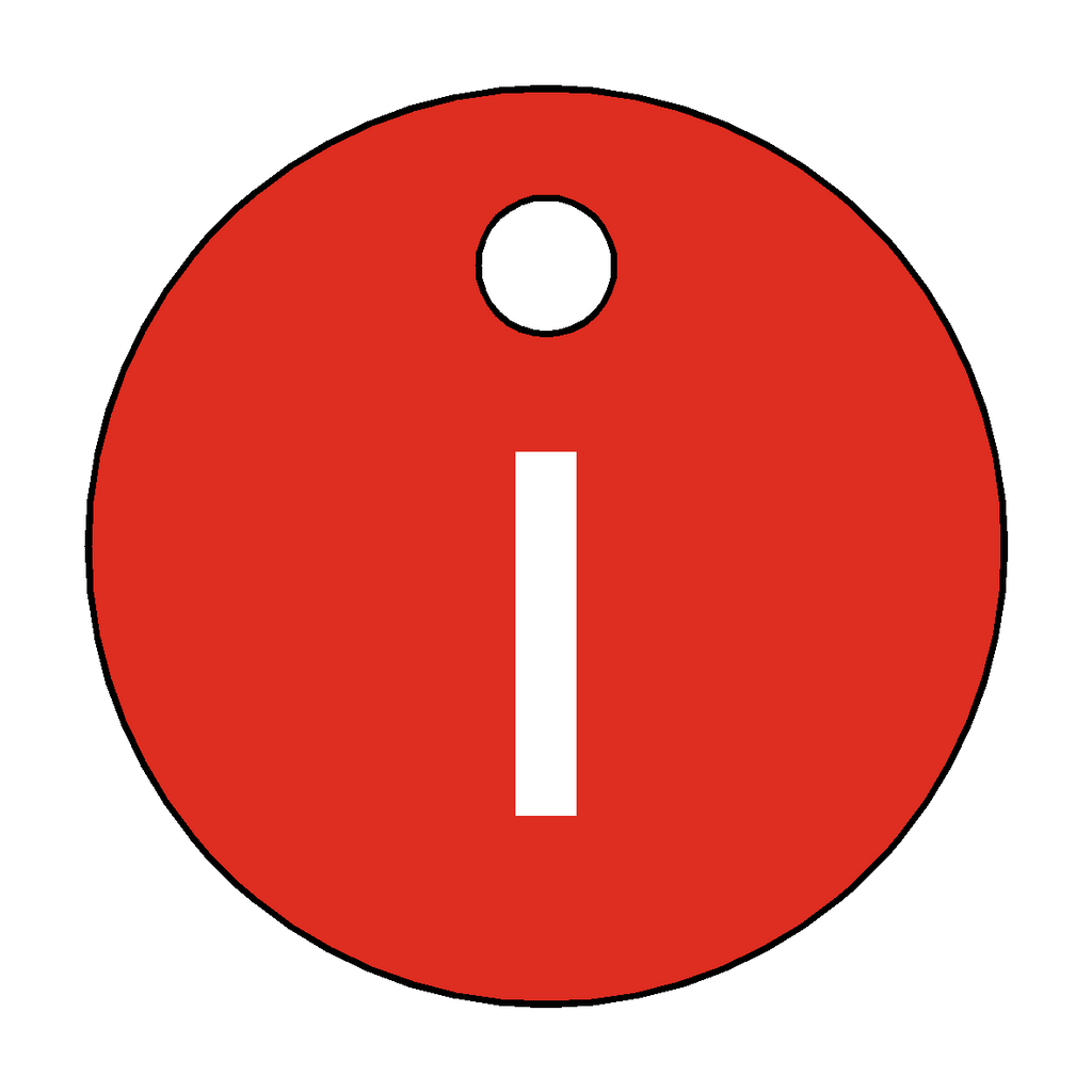 Traffolyte Red / White Letter I Valve Tag