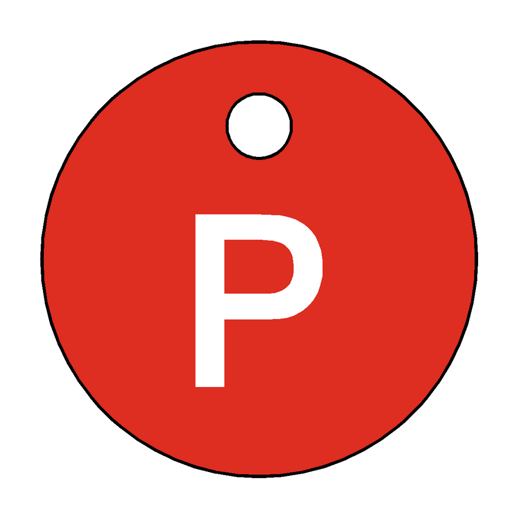 Traffolyte Red / White Letter P Valve Tag