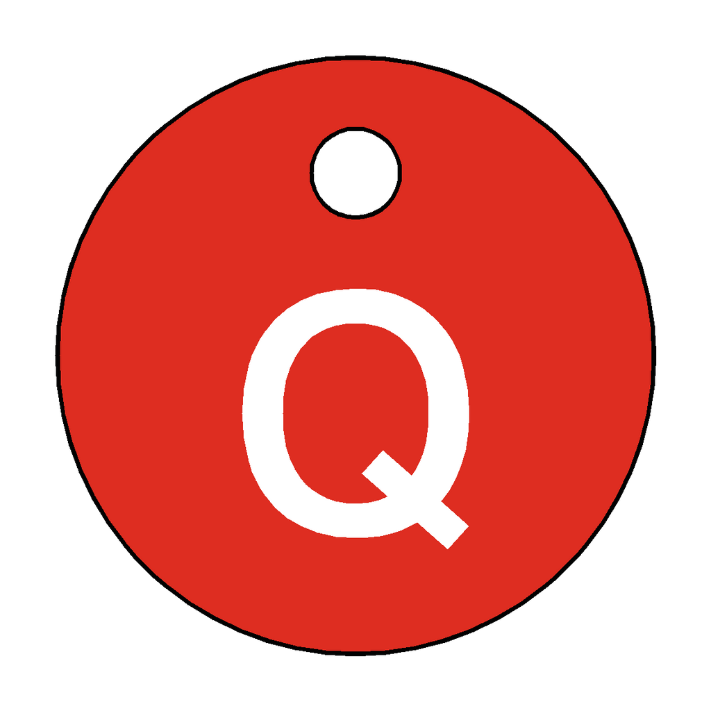Traffolyte Red / White Letter Q Valve Tag