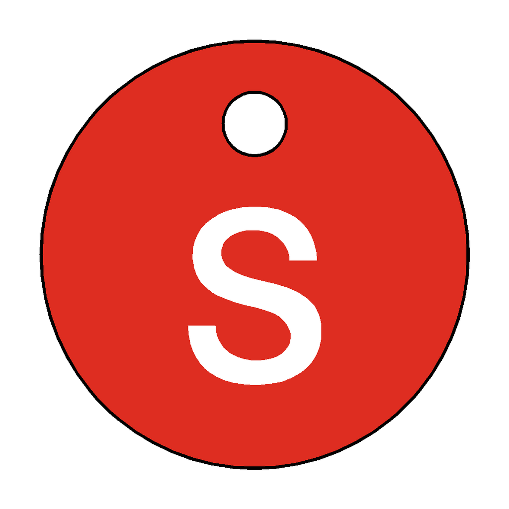 Traffolyte Red / White Letter S Valve Tag