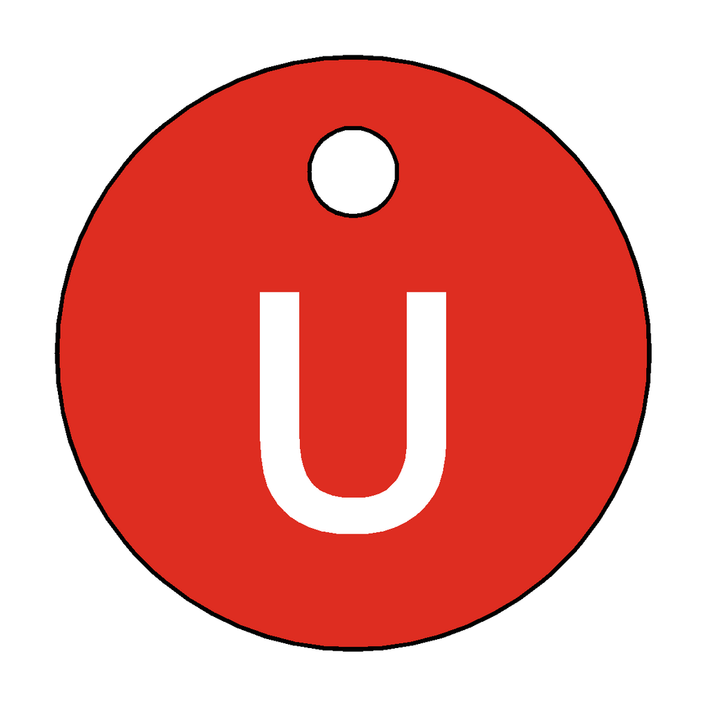 Traffolyte Red / White Letter U Valve Tag