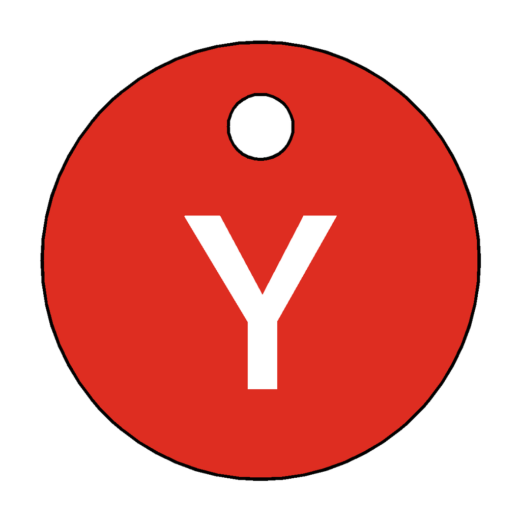 Traffolyte Red / White Letter Y Valve Tag