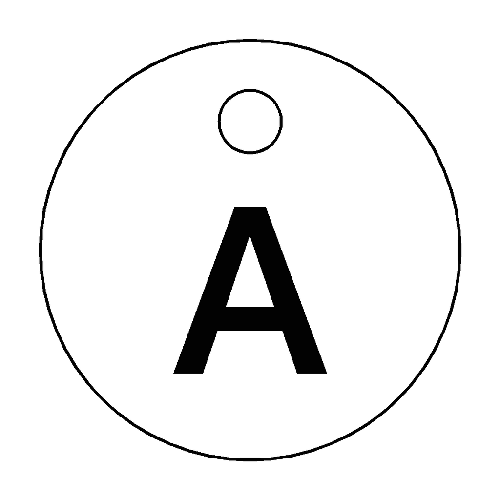 Traffolyte White / Black Letter A Valve Tag