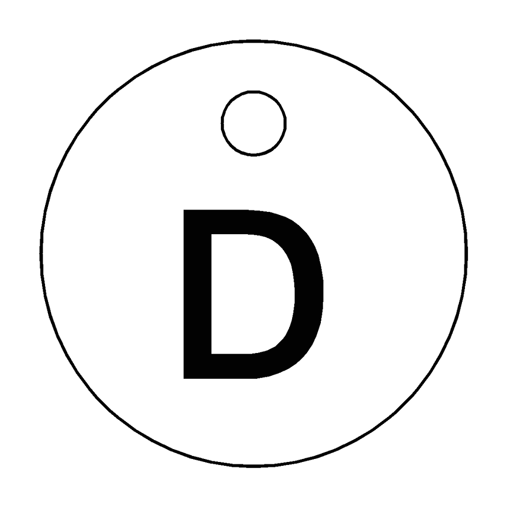 Traffolyte White / Black Letter D Valve Tag