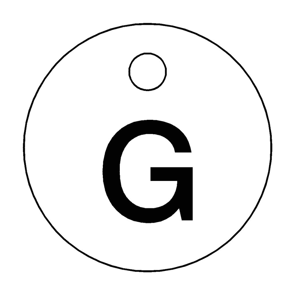 Traffolyte White / Black Letter G Valve Tag