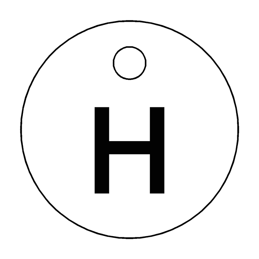 Traffolyte White / Black Letter H Valve Tag