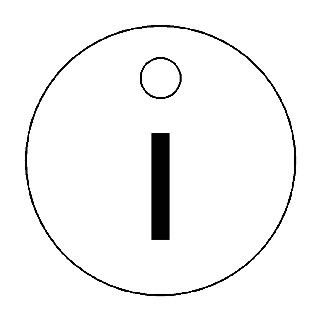 Traffolyte White / Black Letter I Valve Tag