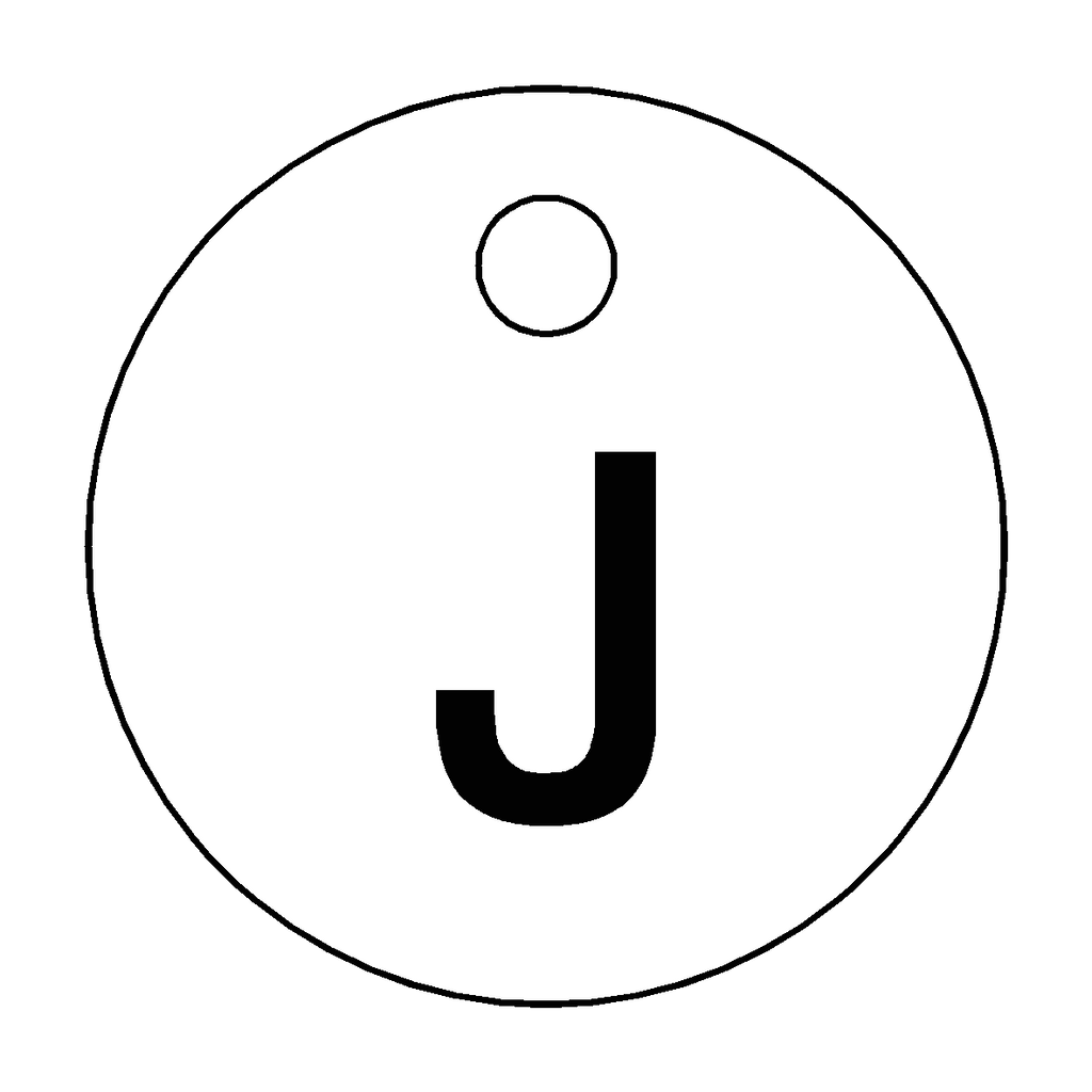 Traffolyte White / Black Letter J Valve Tag